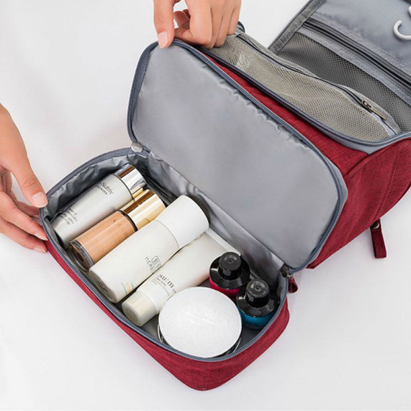 Large Capacity Hanging Toiletry Bag with Multiple Compartments