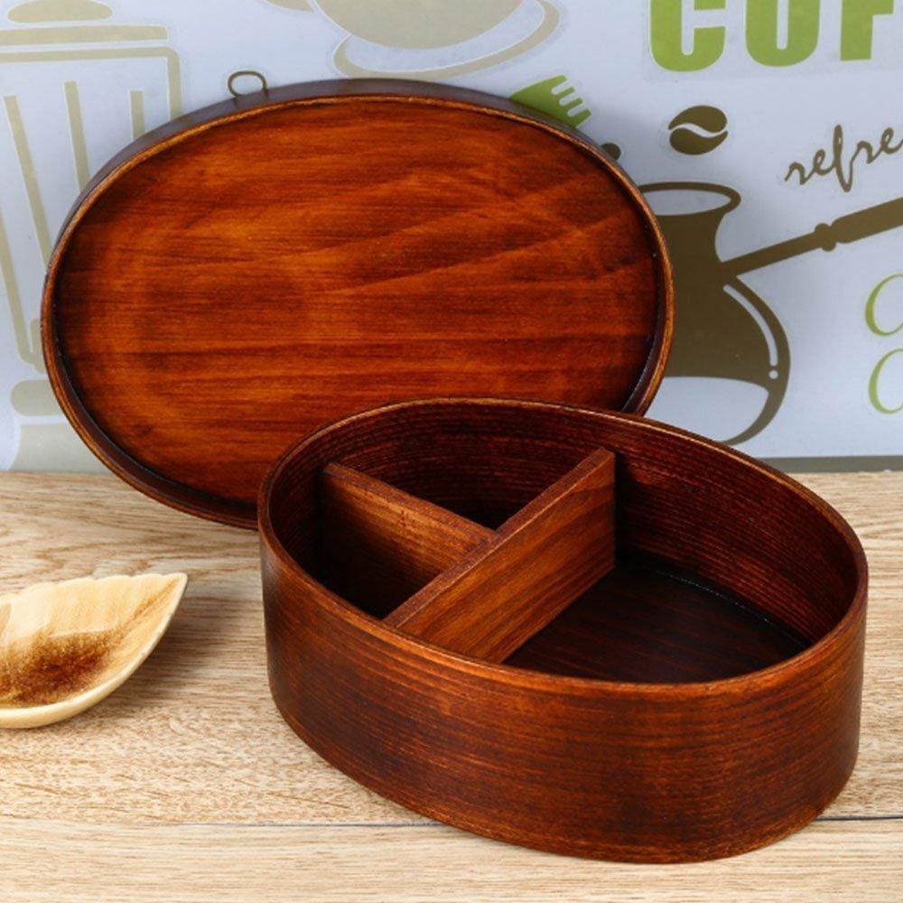 Japanese Wooden Bento Lunch Box with Rubber Band - 500ml Capacity