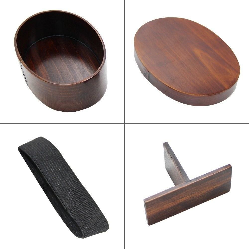 Japanese Wooden Bento Lunch Box with Rubber Band - 500ml Capacity