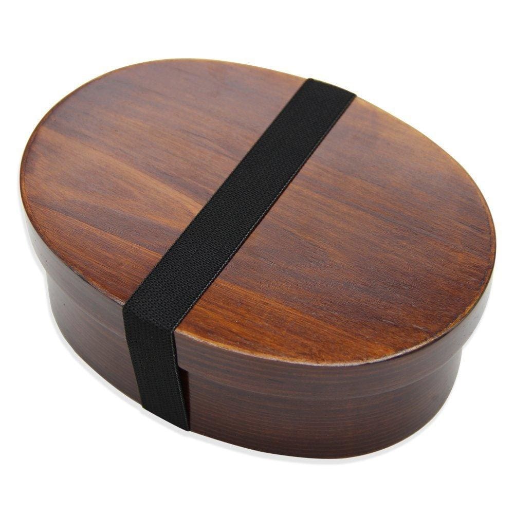 Japanese Wooden Bento Lunch Box with Rubber Band - 500ml