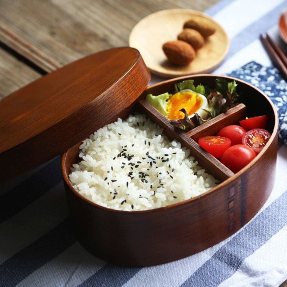 Japanese Wooden Bento Lunch Box with Rubber Band - 500ml Capacity