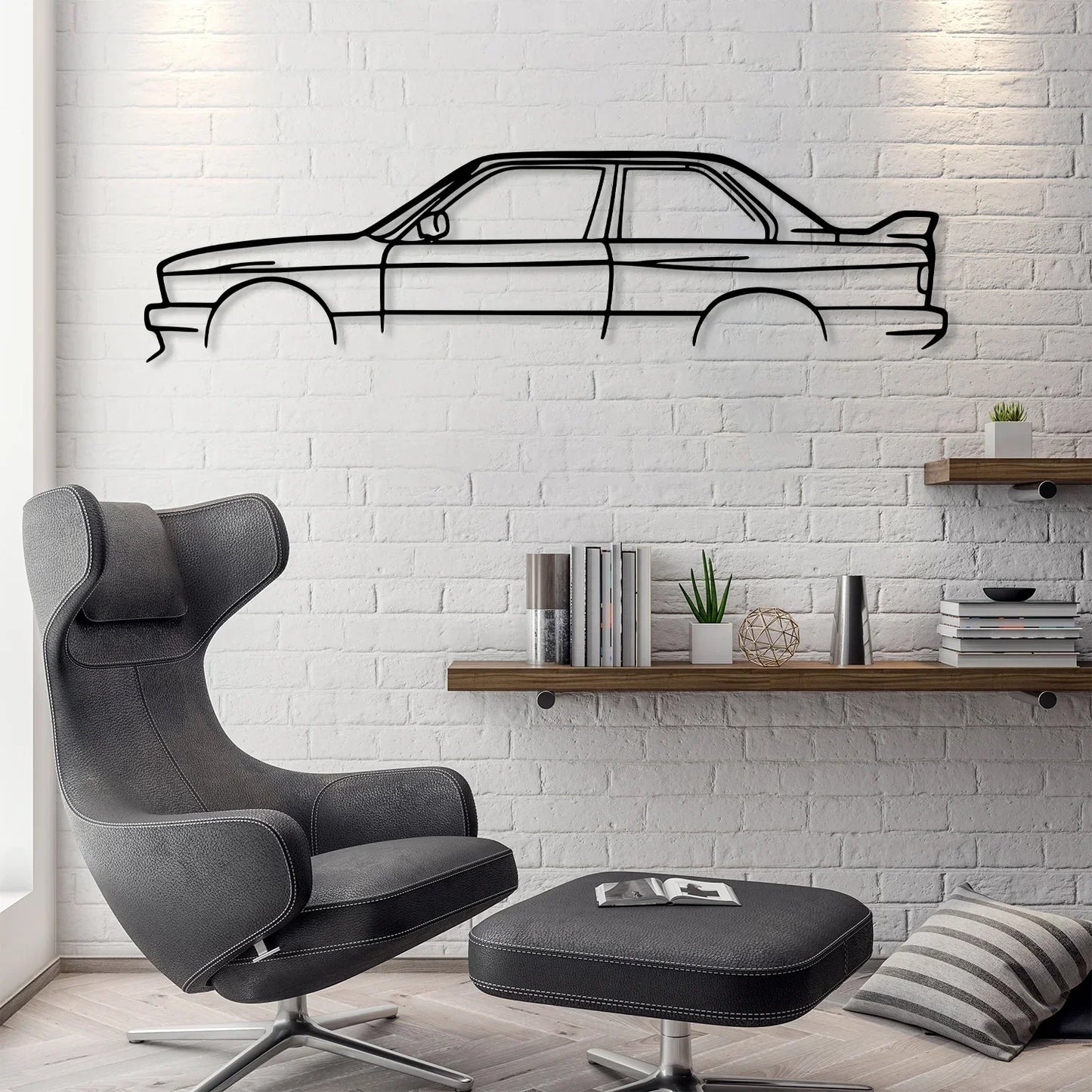 E30 M3 Metal Car Silhouette Wall Art
