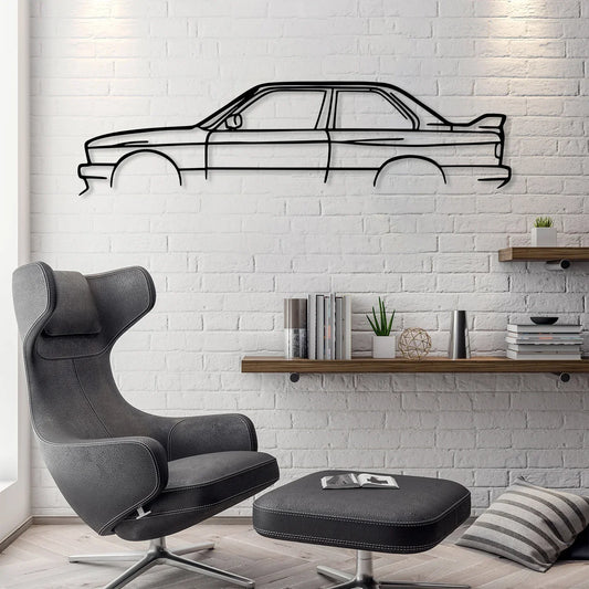 E30 M3 Metal Car Silhouette Wall Art