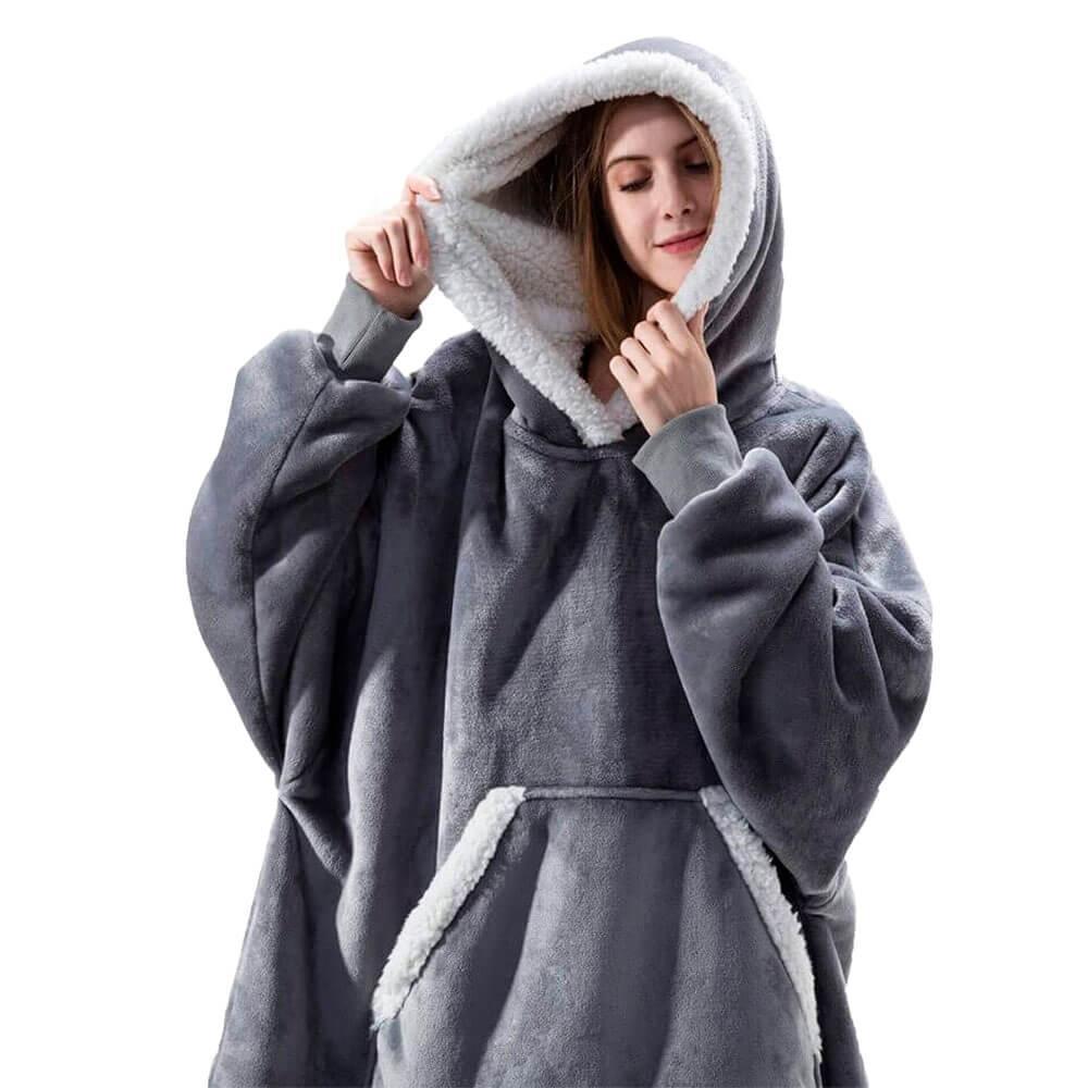 Luxurious Sherpa Fleece Hoodie Blanket with Pockets
