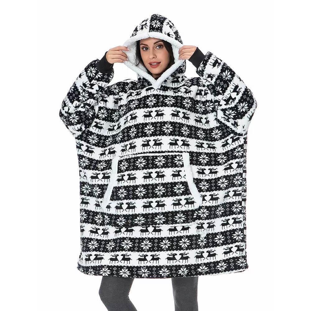 Luxurious Sherpa Fleece Hoodie Blanket with Pockets