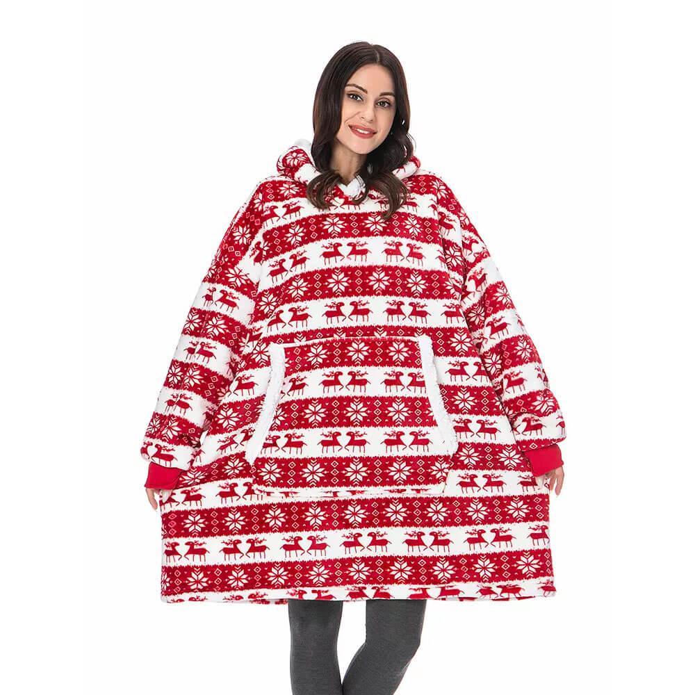 Luxurious Sherpa Fleece Hoodie Blanket with Pockets