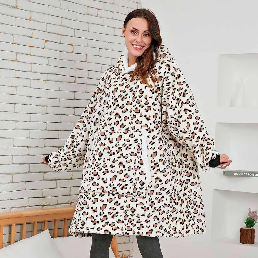 Luxurious Sherpa Fleece Hoodie Blanket with Pockets