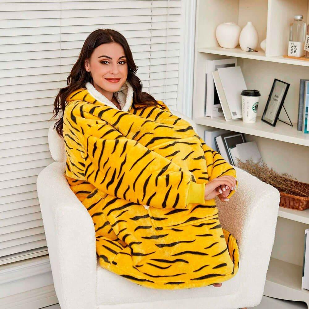 Luxurious Sherpa Fleece Hoodie Blanket with Pockets