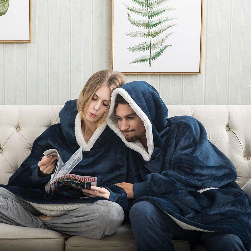 Luxurious Sherpa Fleece Hoodie Blanket with Pockets