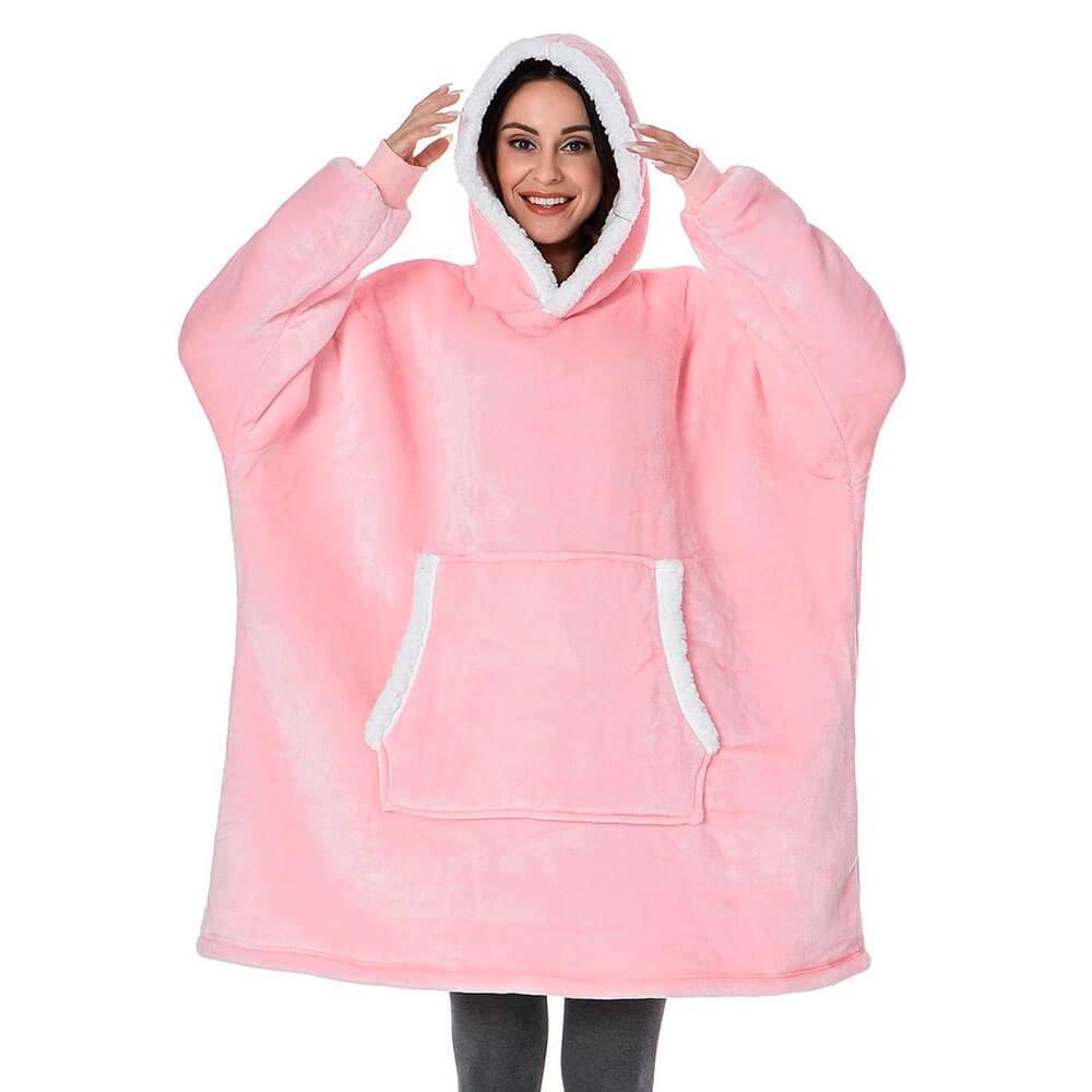 Luxurious Sherpa Fleece Hoodie Blanket with Pockets