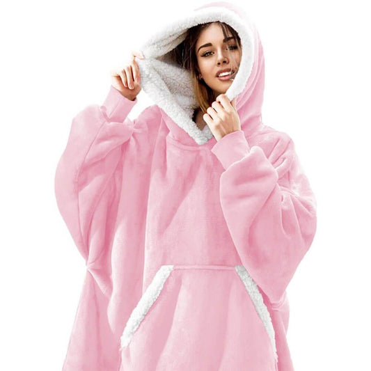 Luxurious Sherpa Fleece Hoodie Blanket with Pockets