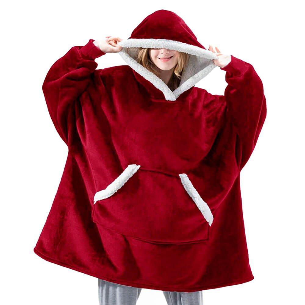 Luxurious Sherpa Fleece Hoodie Blanket with Pockets