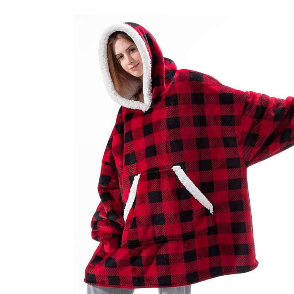 Luxurious Sherpa Fleece Hoodie Blanket with Pockets
