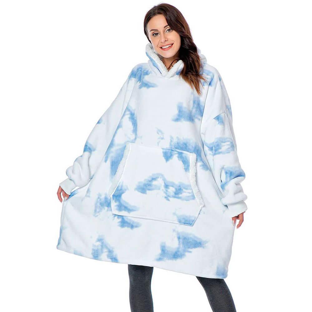 Luxurious Sherpa Fleece Hoodie Blanket with Pockets