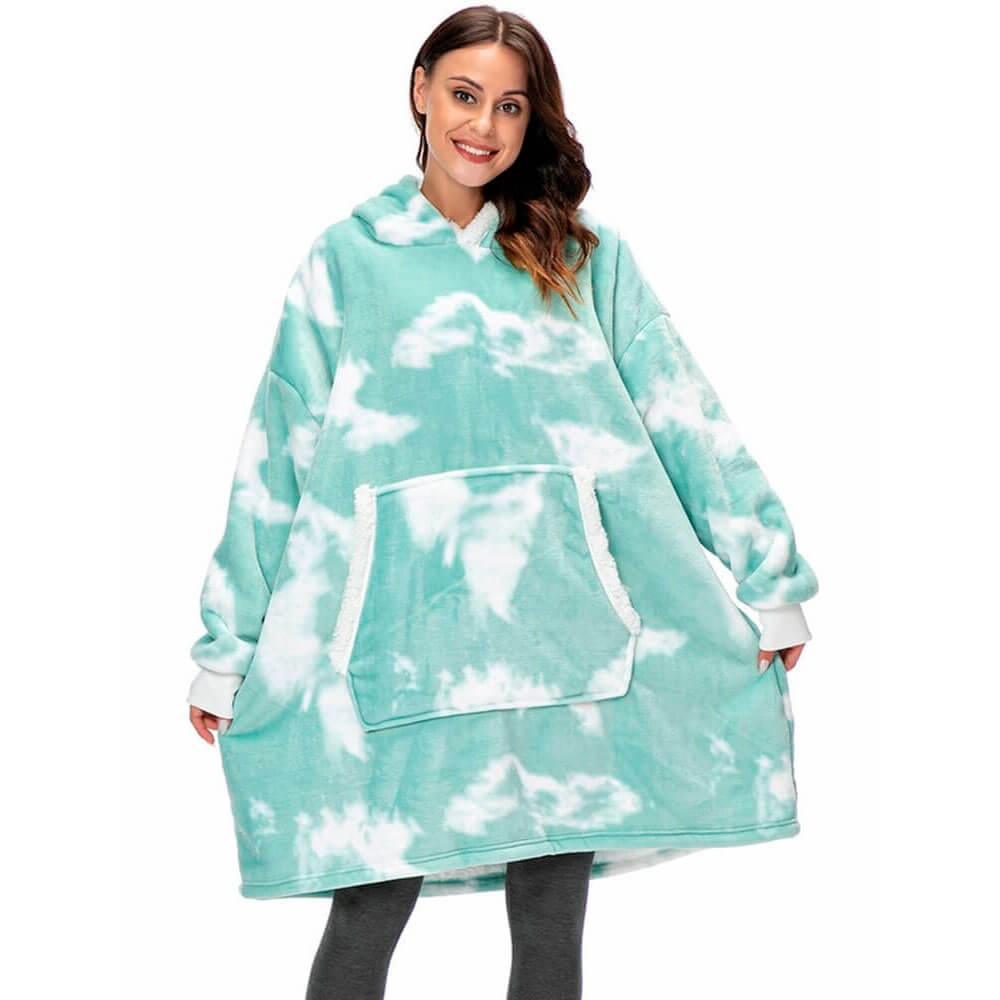 Luxurious Sherpa Fleece Hoodie Blanket with Pockets