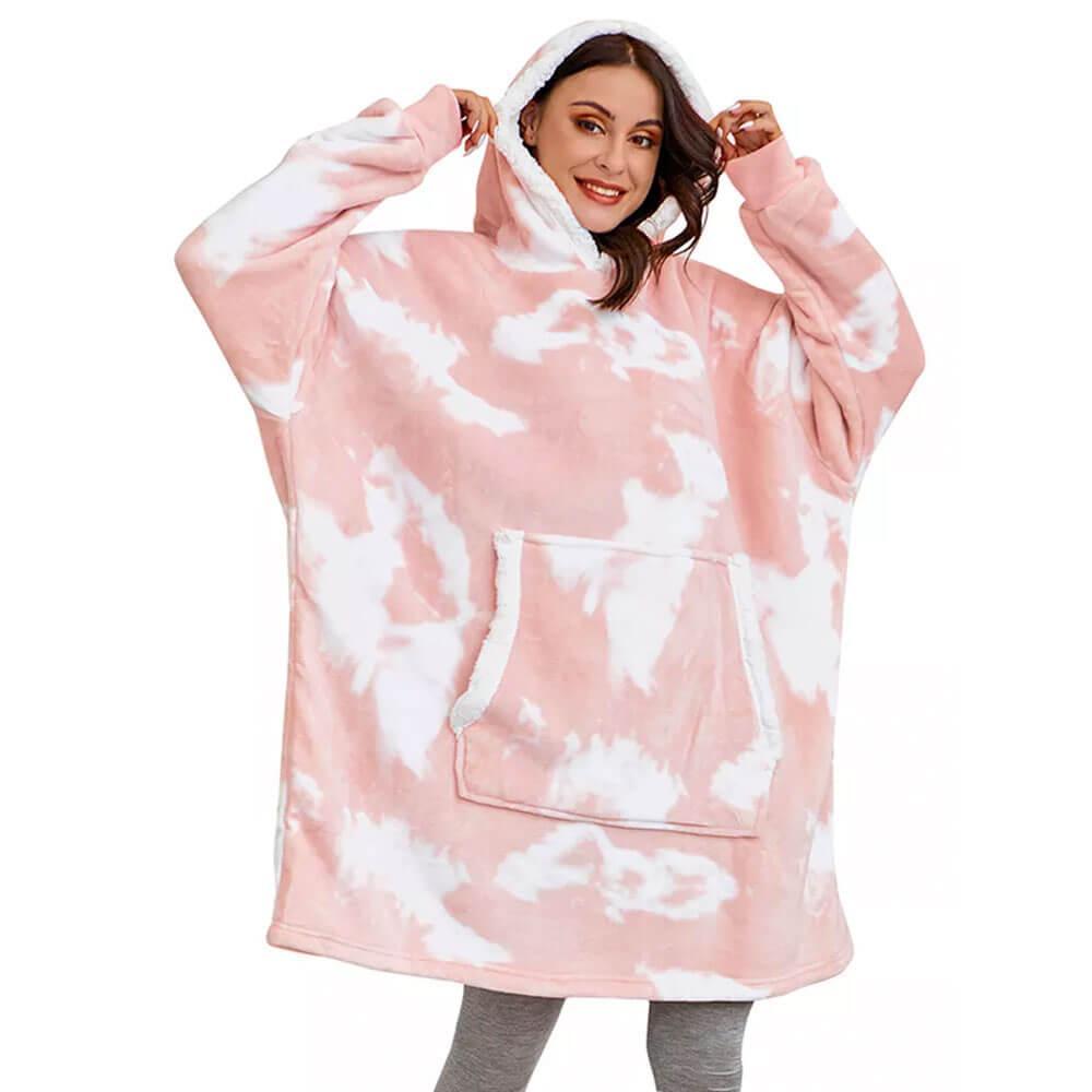 Luxurious Sherpa Fleece Hoodie Blanket with Pockets