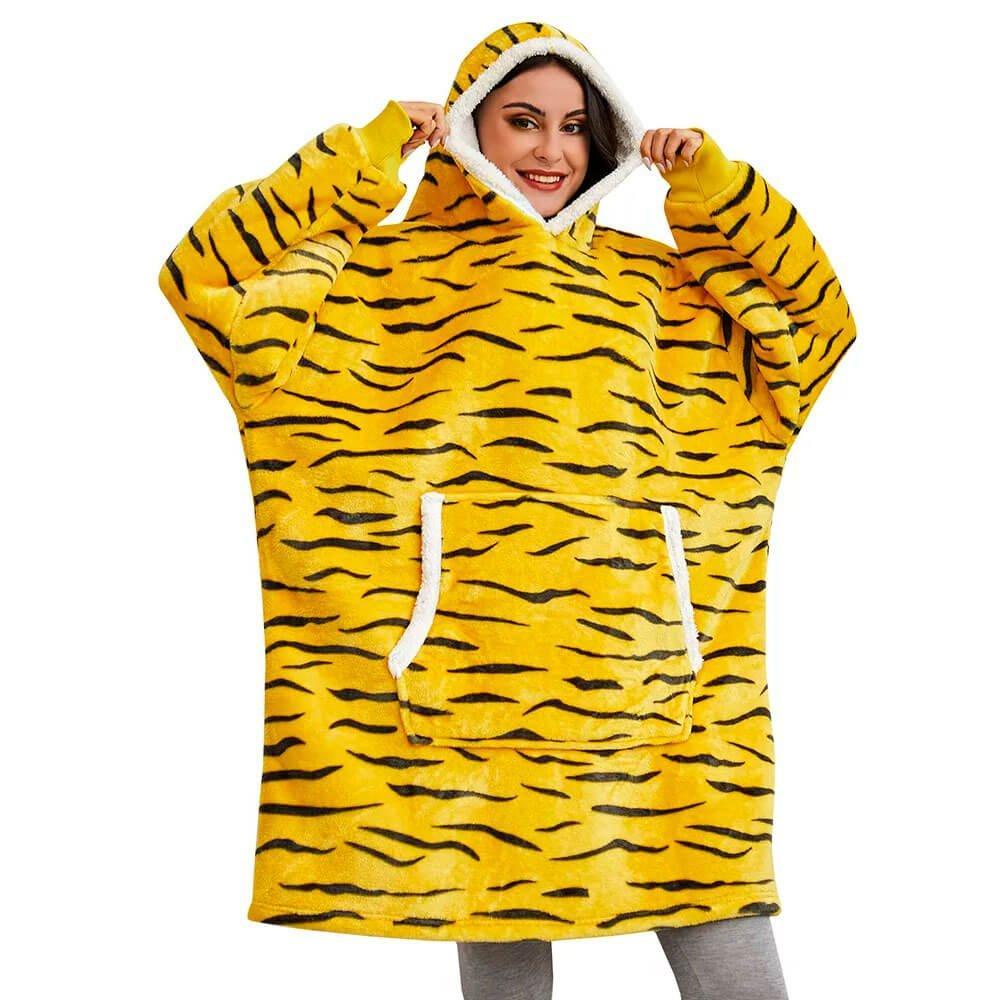 Luxurious Sherpa Fleece Hoodie Blanket with Pockets