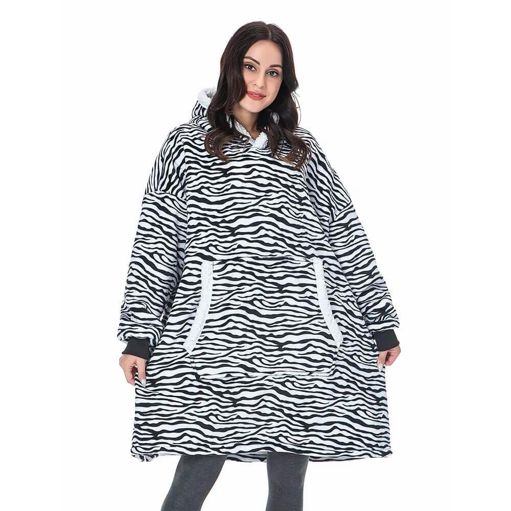 Luxurious Sherpa Fleece Hoodie Blanket with Pockets