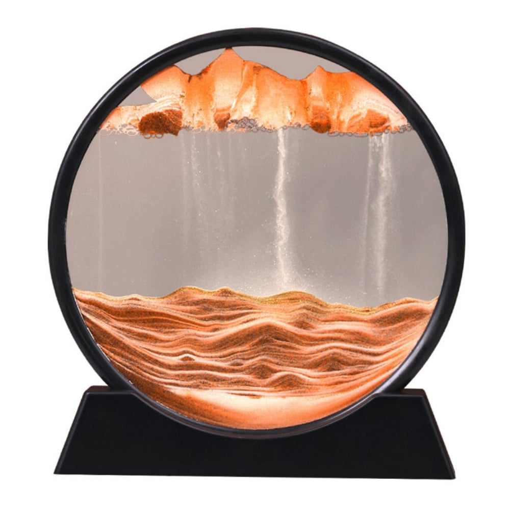 3D Moving Sand Art Glass Sculpture for Calming Home Decor