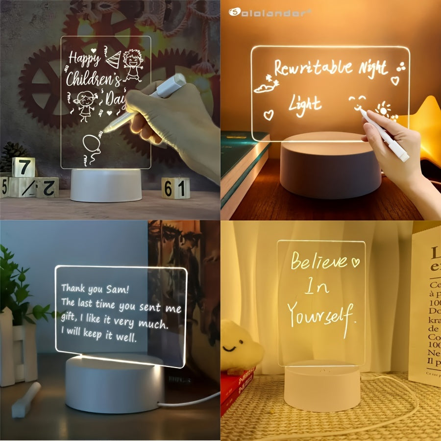 LED Desk Lamp with Integrated Writing Surface and Pen Holder