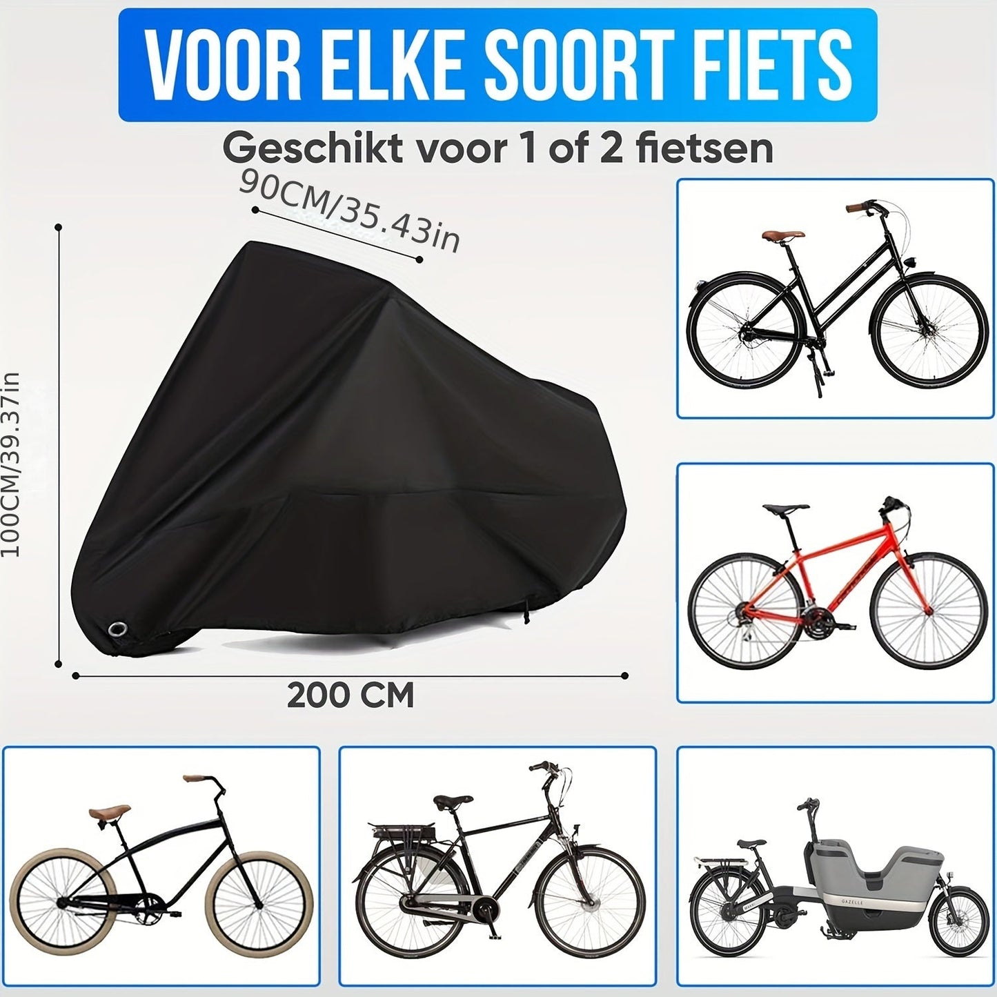 Heavy-Duty Polyester Bicycle Rain and Sun Cover
