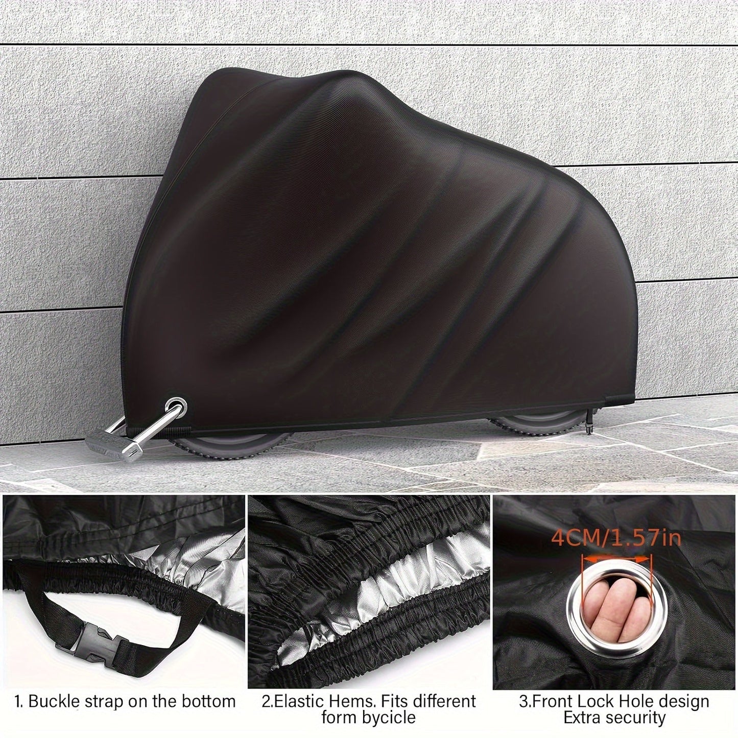 Heavy-Duty Polyester Bicycle Rain and Sun Cover