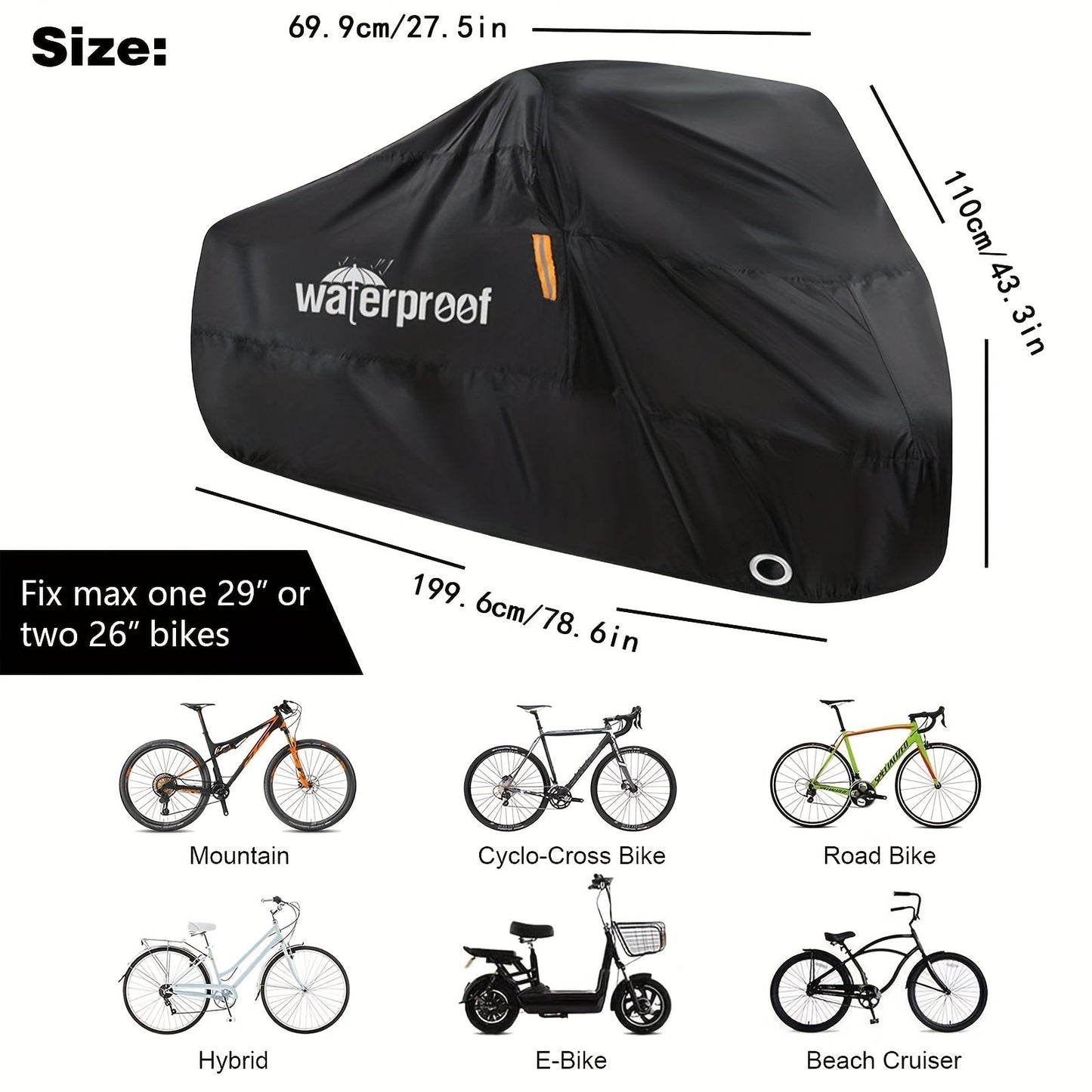 UV-Protected Polyester Bike Cover for Mountain and Road Bikes