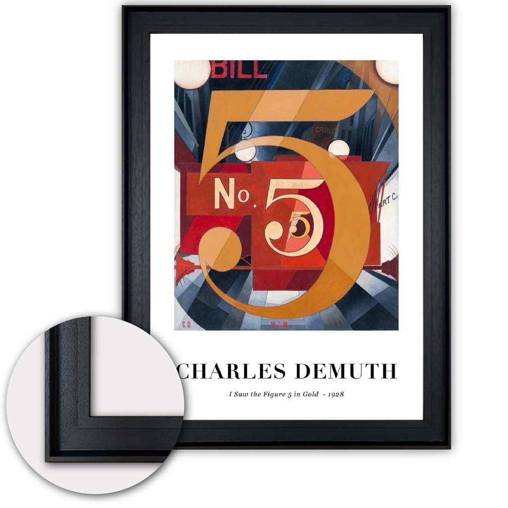 Digitally Optimized Art Print of Charles Demuth's Figure 5 in Gold 1928