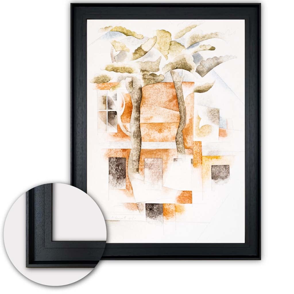 Digitally Enhanced Art Print of Houses Through Trees in Bermuda