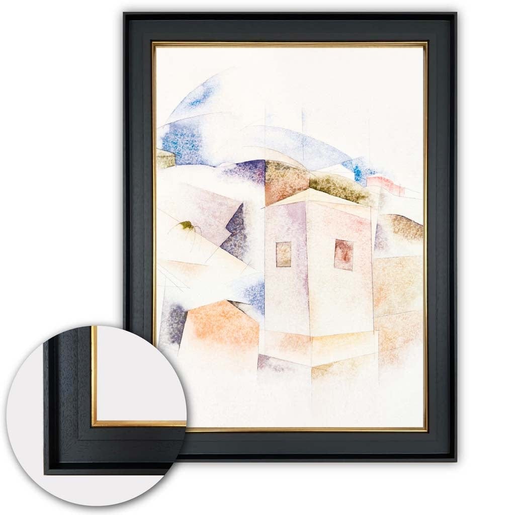 Digitally Edited Art Print - Bermuda Houses Through Trees