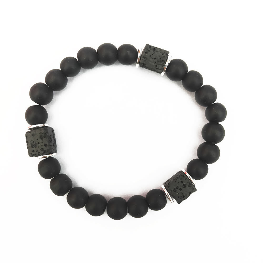 Matte Black Onyx Lava Stone Balance Bracelet