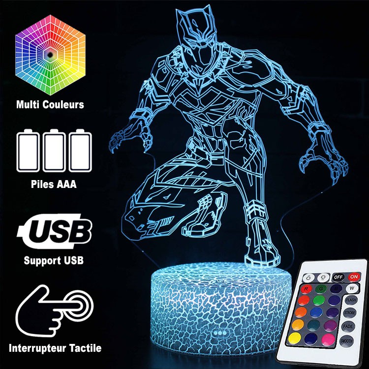 3D Black Panther Stealth Mode LED Lamp