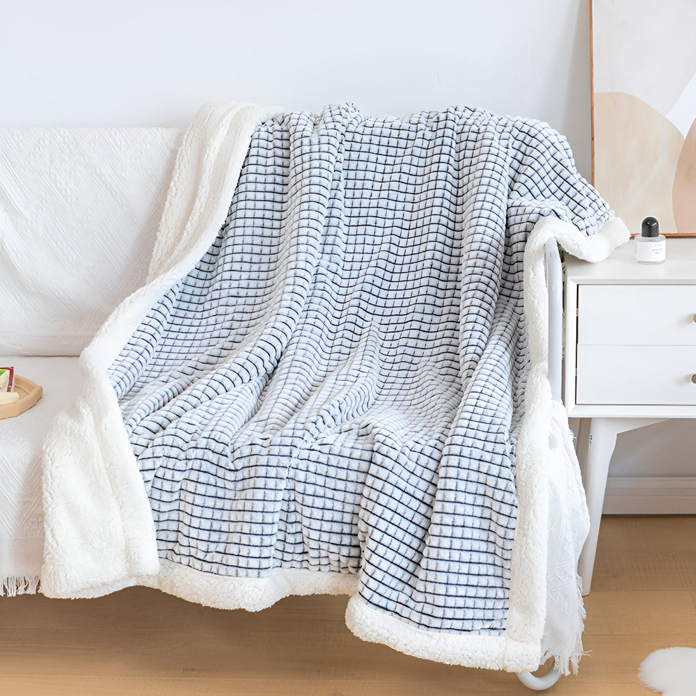 3D Waffle Sherpa Fleece Blanket