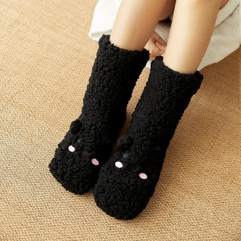 Kawaii Bear Fleece Non-Slip Warm Socks