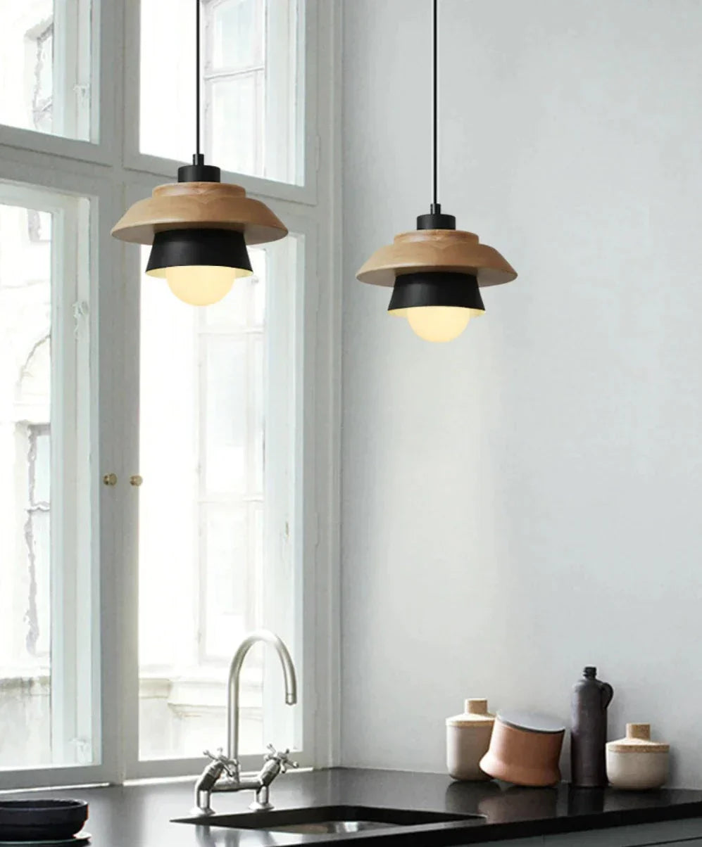 Nordic Wood Pendant Light - Handcrafted Scandinavian Design