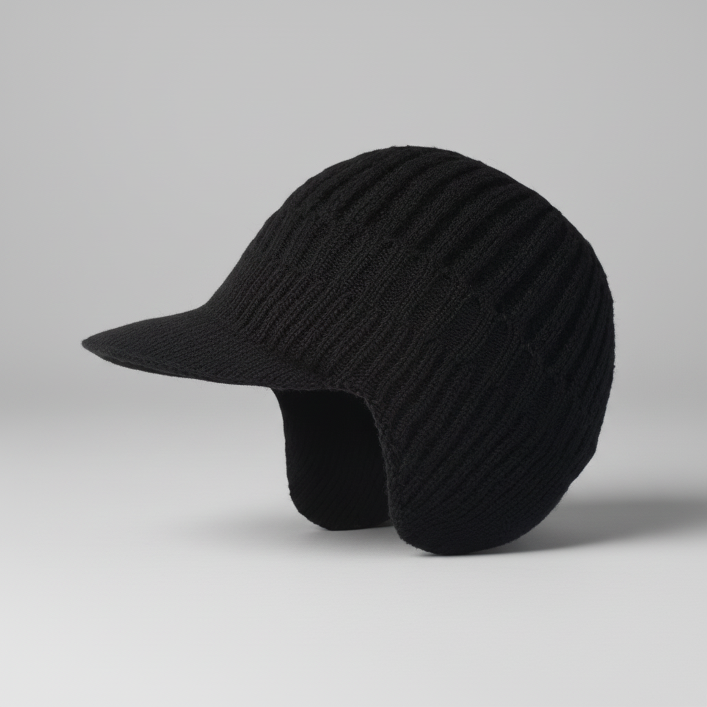 Cozy Knit Beanie Hat with Visor for Winter Outdoors