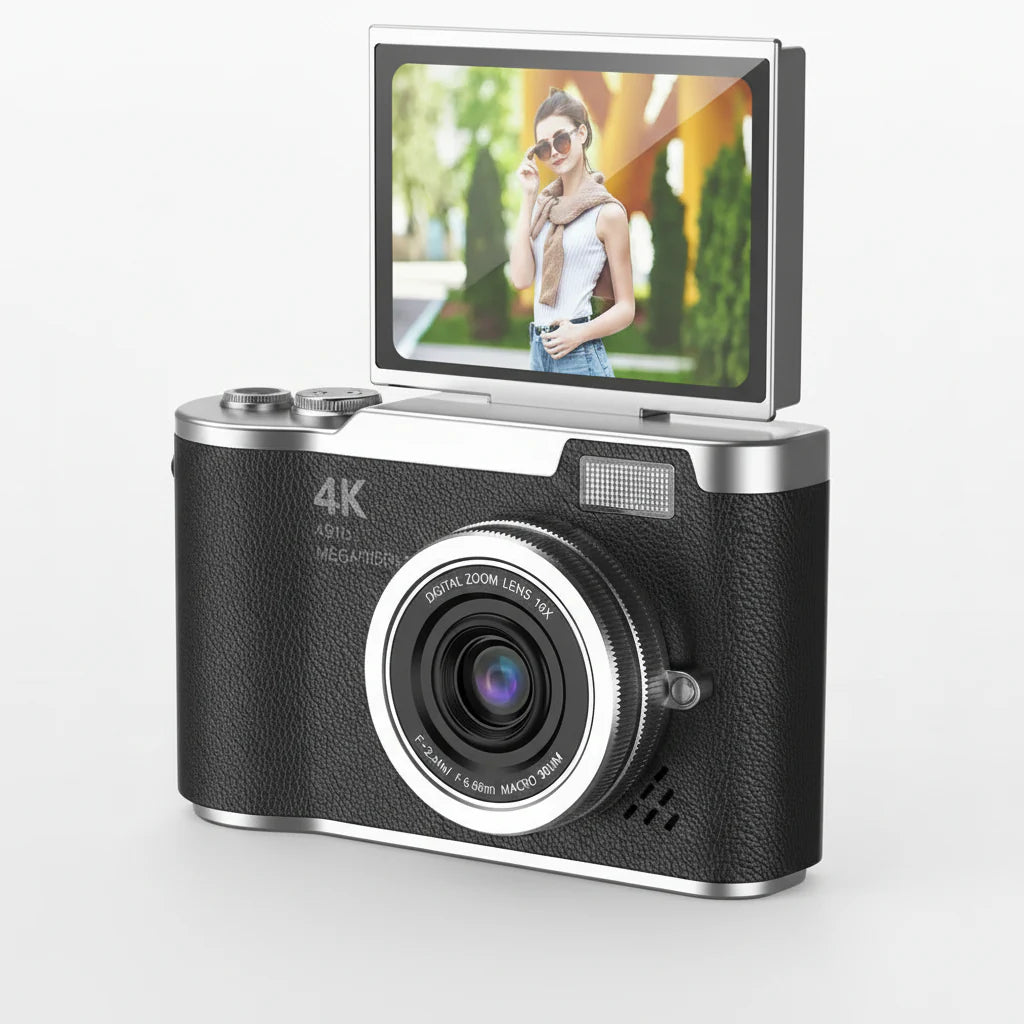 4K 48MP Digital Camera with 180° Flip Screen and 8X Zoom