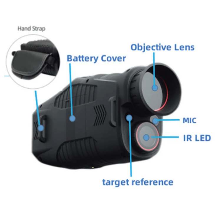 HD Night Vision Monocular with 10x Zoom and 850nm IR Illumination