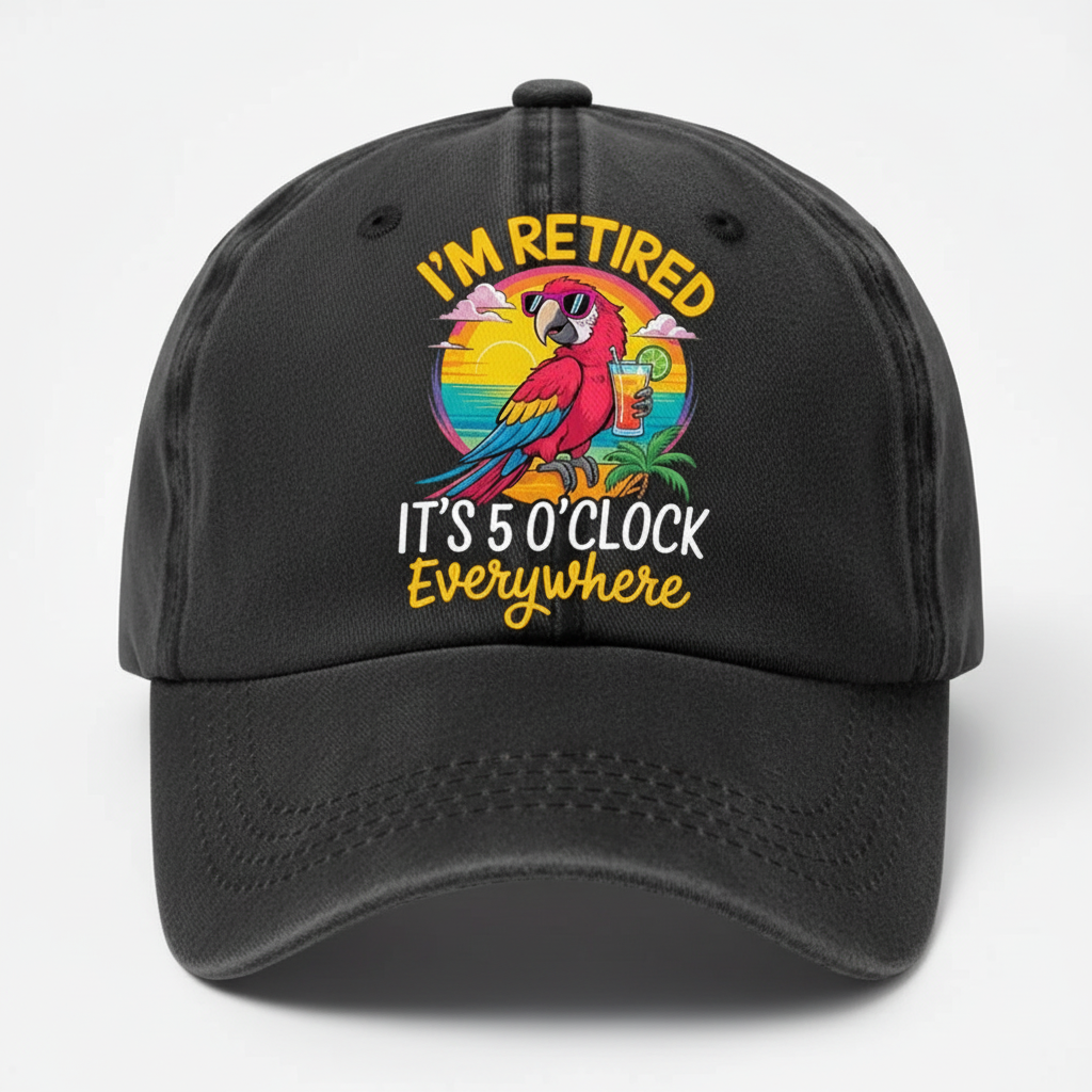 Parrot Graphic Cap with Adjustable Strap for Retirees
