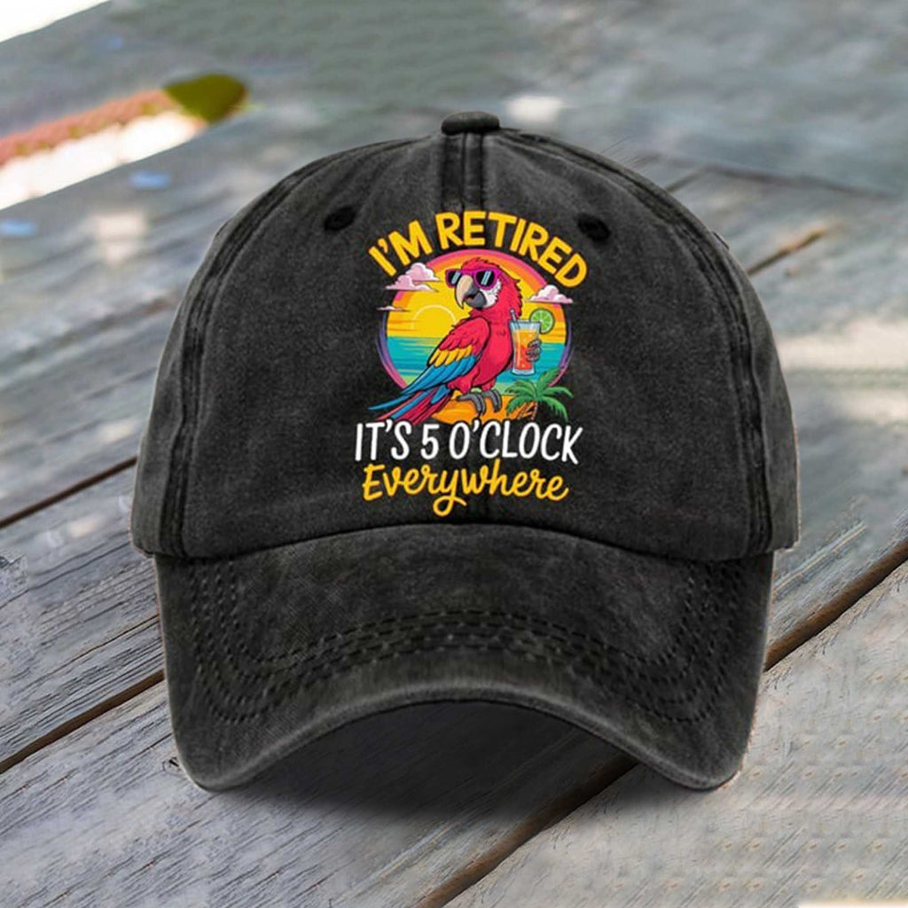 Parrot Graphic Cap with Adjustable Strap for Retirees