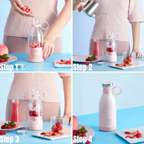 Compact Portable Smoothie Mixer with Built-in Fruit Container