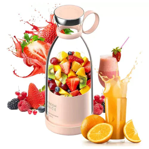 Compact Portable Smoothie Mixer with Built-in Fruit Container