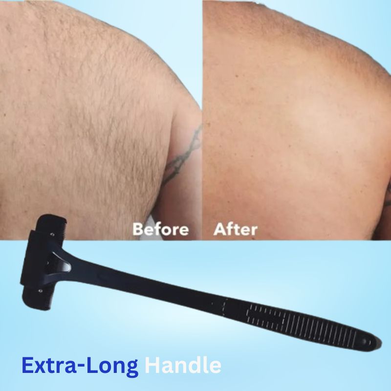 Men's Back Shaver with Extra Long Handle and Replaceable Blades