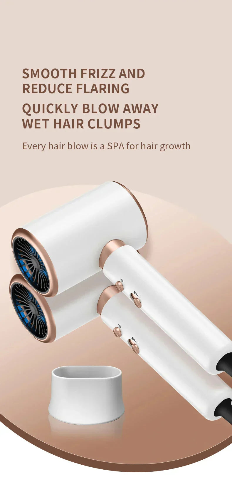 2400W Ionic Hair Dryer for Shiny, Frizz-Free Hair