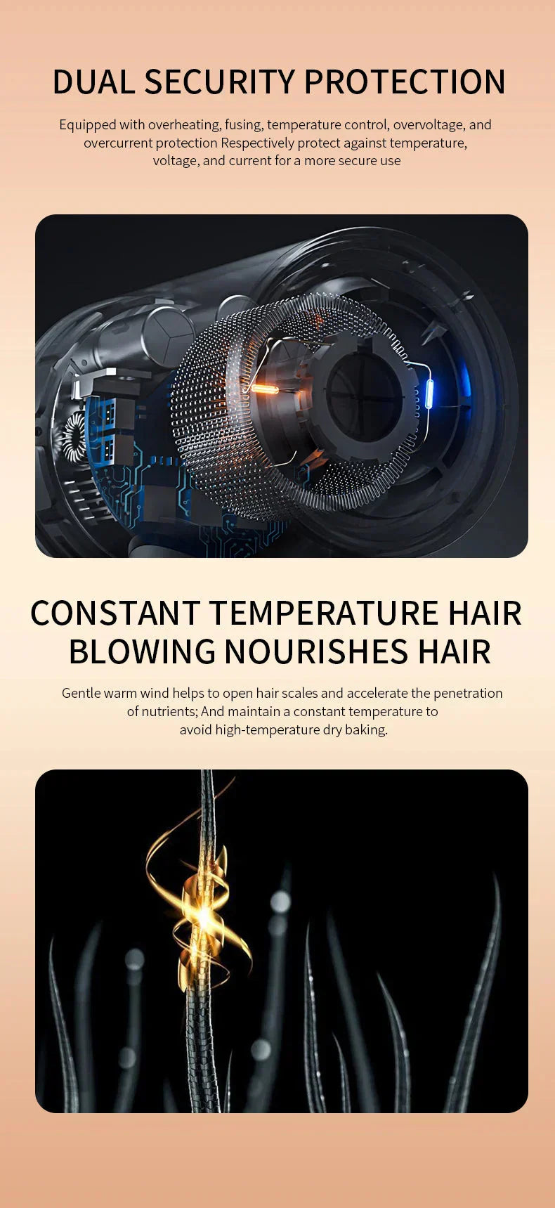 2400W Ionic Hair Dryer for Shiny, Frizz-Free Hair