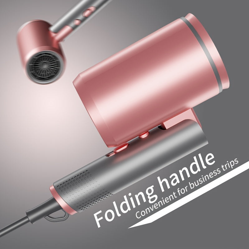 1600W Foldable ION Hair Dryer with Nozzle for Shiny Hair