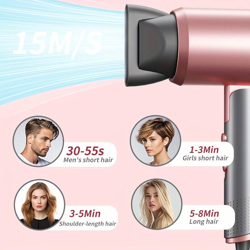 1600W Foldable ION Hair Dryer with Nozzle for Shiny Hair