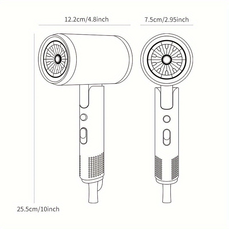 1600W Foldable ION Hair Dryer with Nozzle for Shiny Hair
