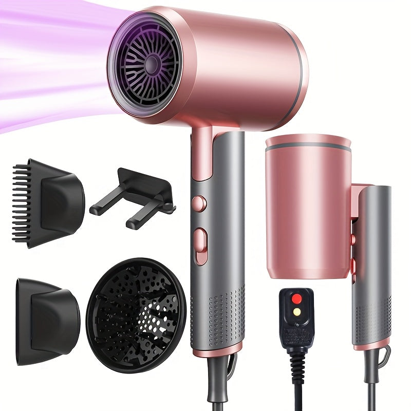 1600W Foldable ION Hair Dryer with Nozzle for Shiny Hair