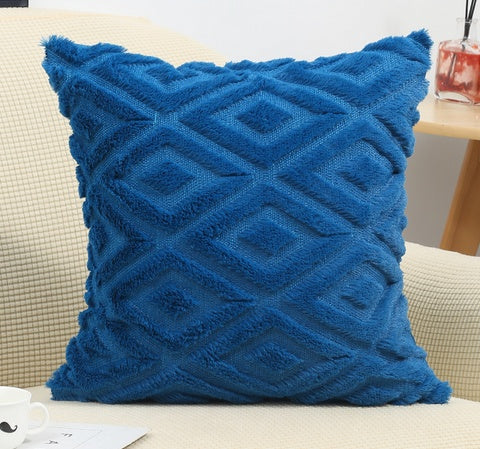 3D Diamond Pattern Cotton Linen Cushion Cover